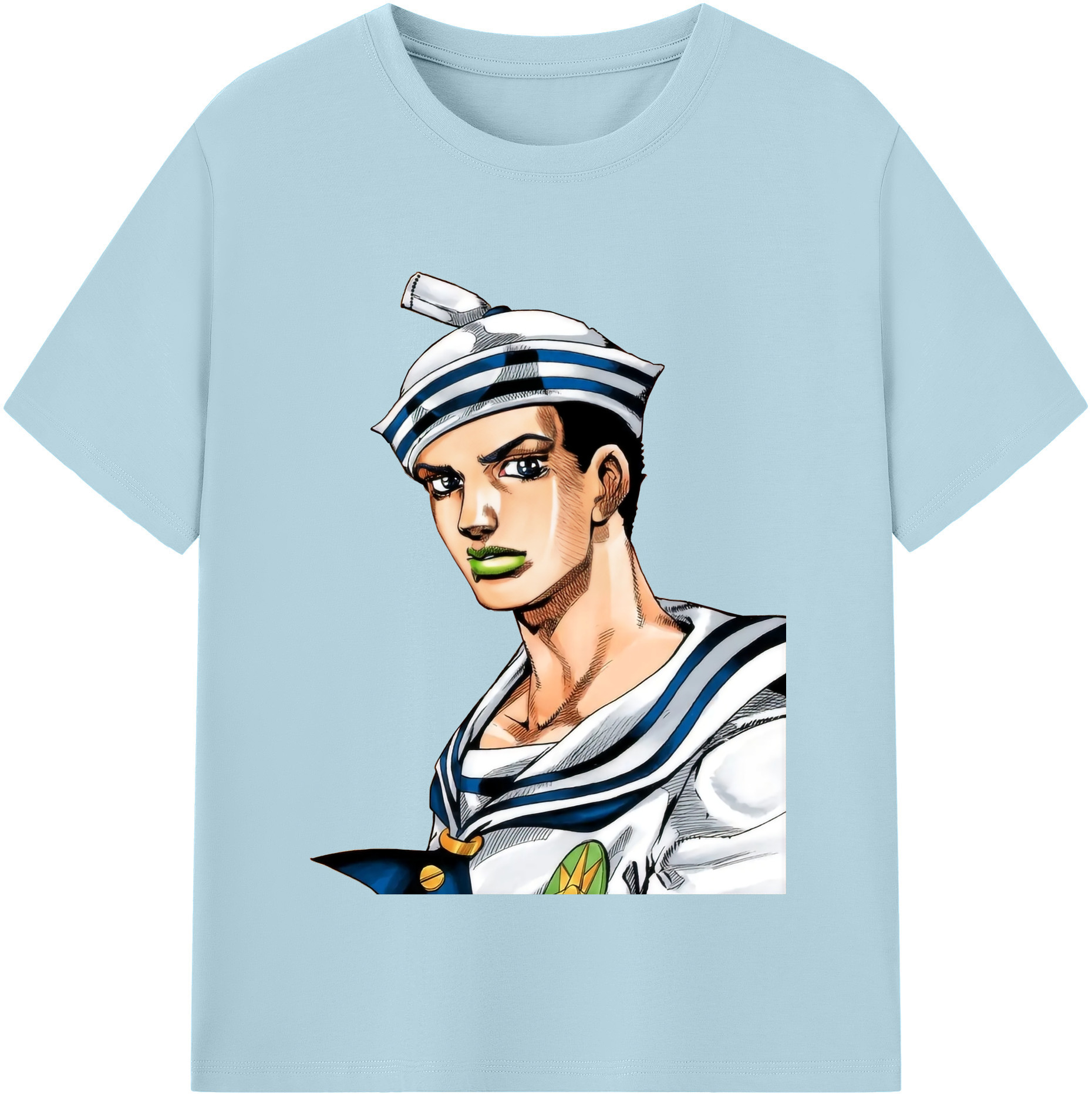 （画像用） ジョジョの奇妙な冒険 東方定助 JoJo's Bizarre Adventure Higashikata Josuke 綿100％半袖Tシャツ（フロントプリント）